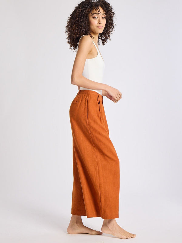 Avie Pant in Sepia Linen — view 7
