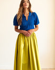 MILLE Clothing Ayla Skirt in Chartreuse Taffeta