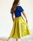 MILLE Clothing Ayla Skirt in Chartreuse Taffeta