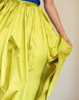 MILLE Clothing Ayla Skirt in Chartreuse Taffeta
