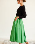 MILLE Clothing Ayla Skirt in Kelly Taffeta