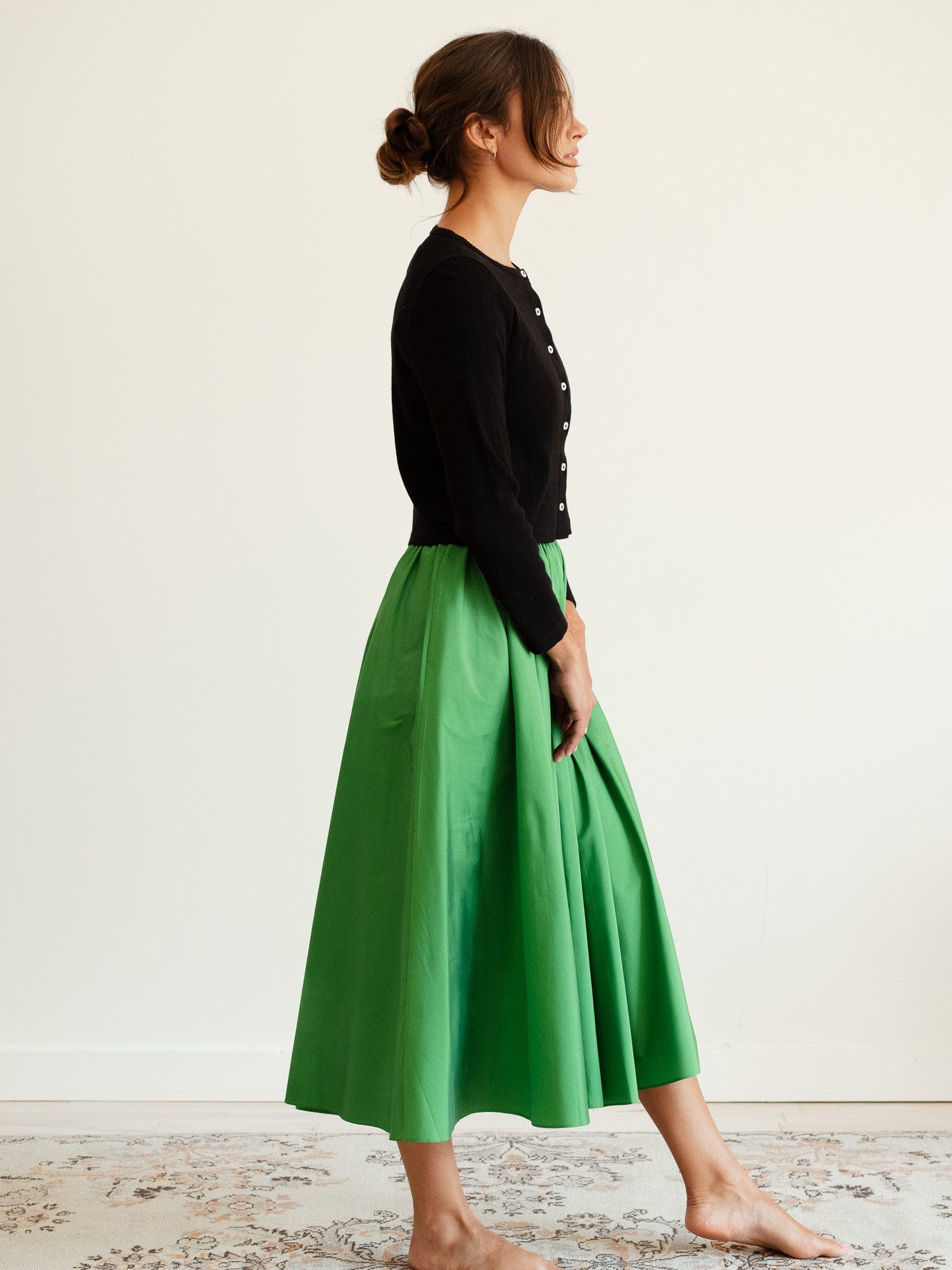 MILLE Clothing Ayla Skirt in Kelly Taffeta