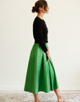 MILLE Clothing Ayla Skirt in Kelly Taffeta