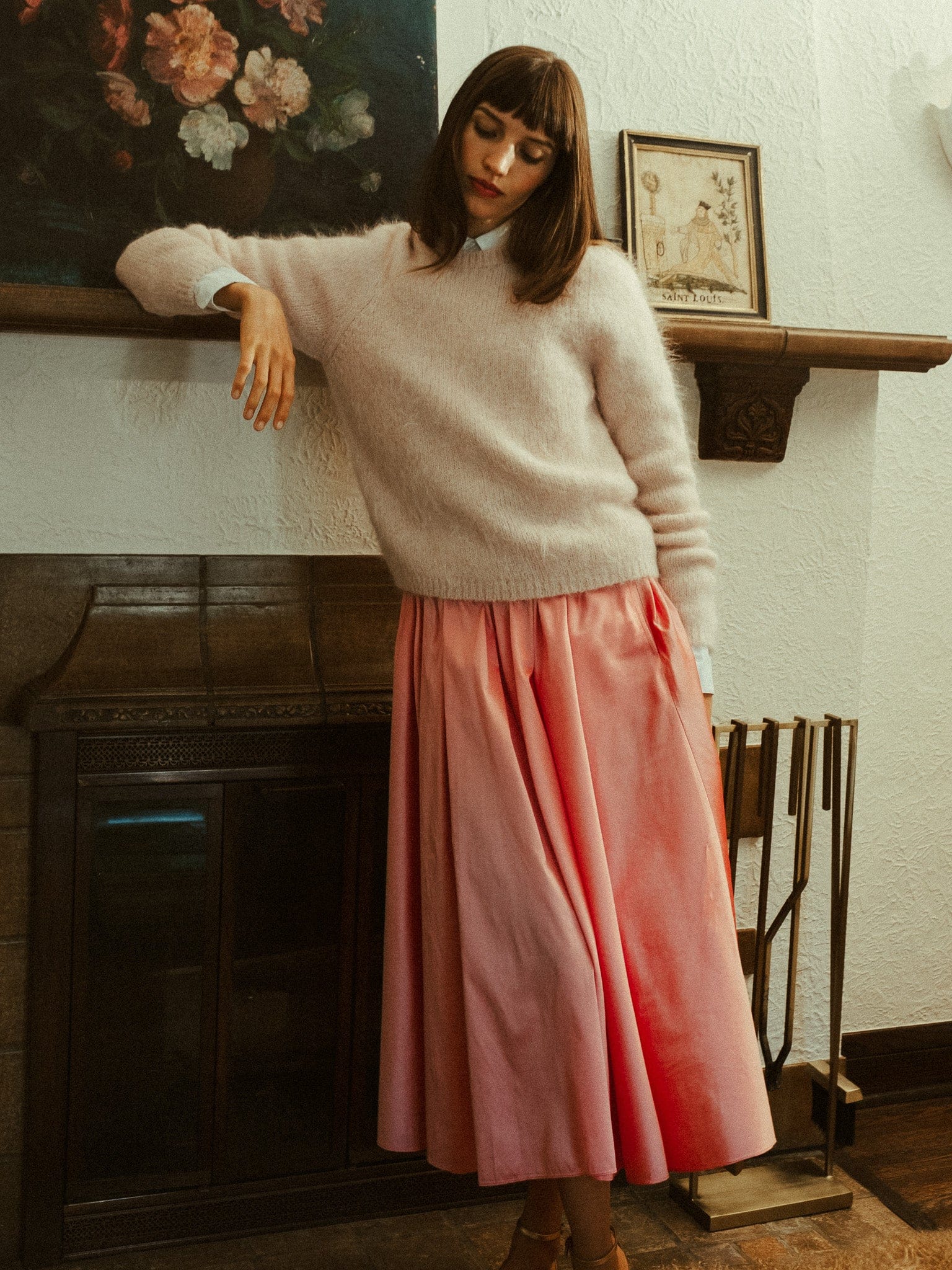 MILLE Clothing Ayla Skirt in Peony Taffeta