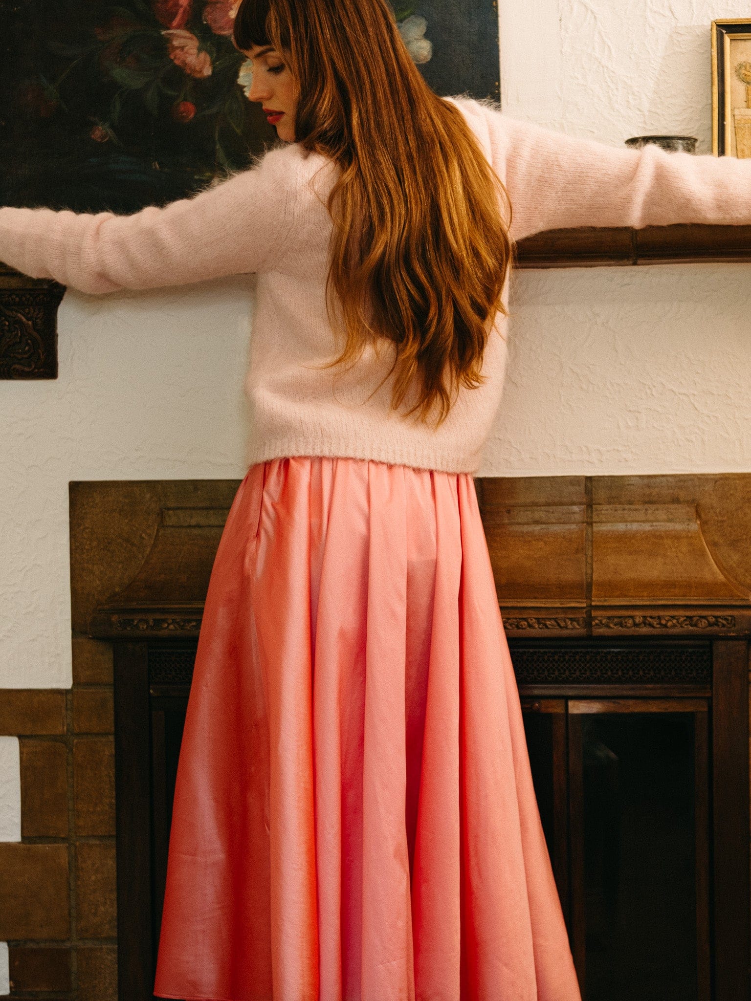 MILLE Clothing Ayla Skirt in Peony Taffeta