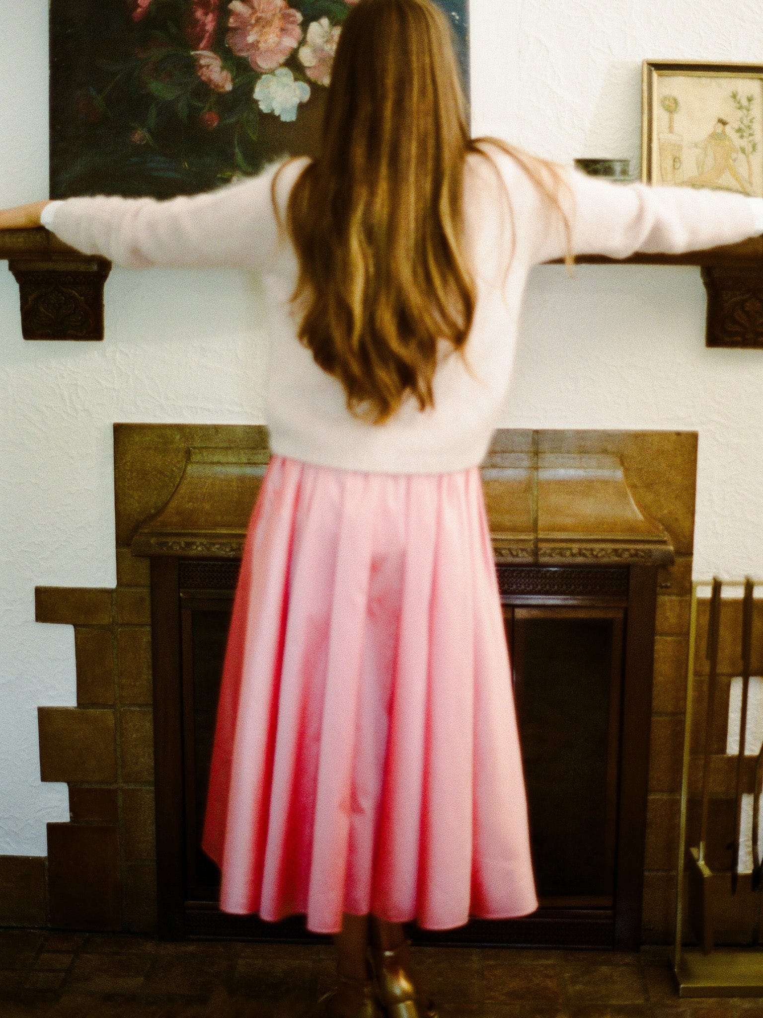 MILLE Clothing Ayla Skirt in Peony Taffeta