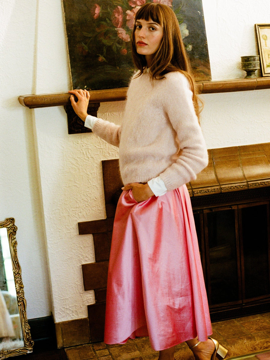 Ayla Skirt in Peony Taffeta — alternate view