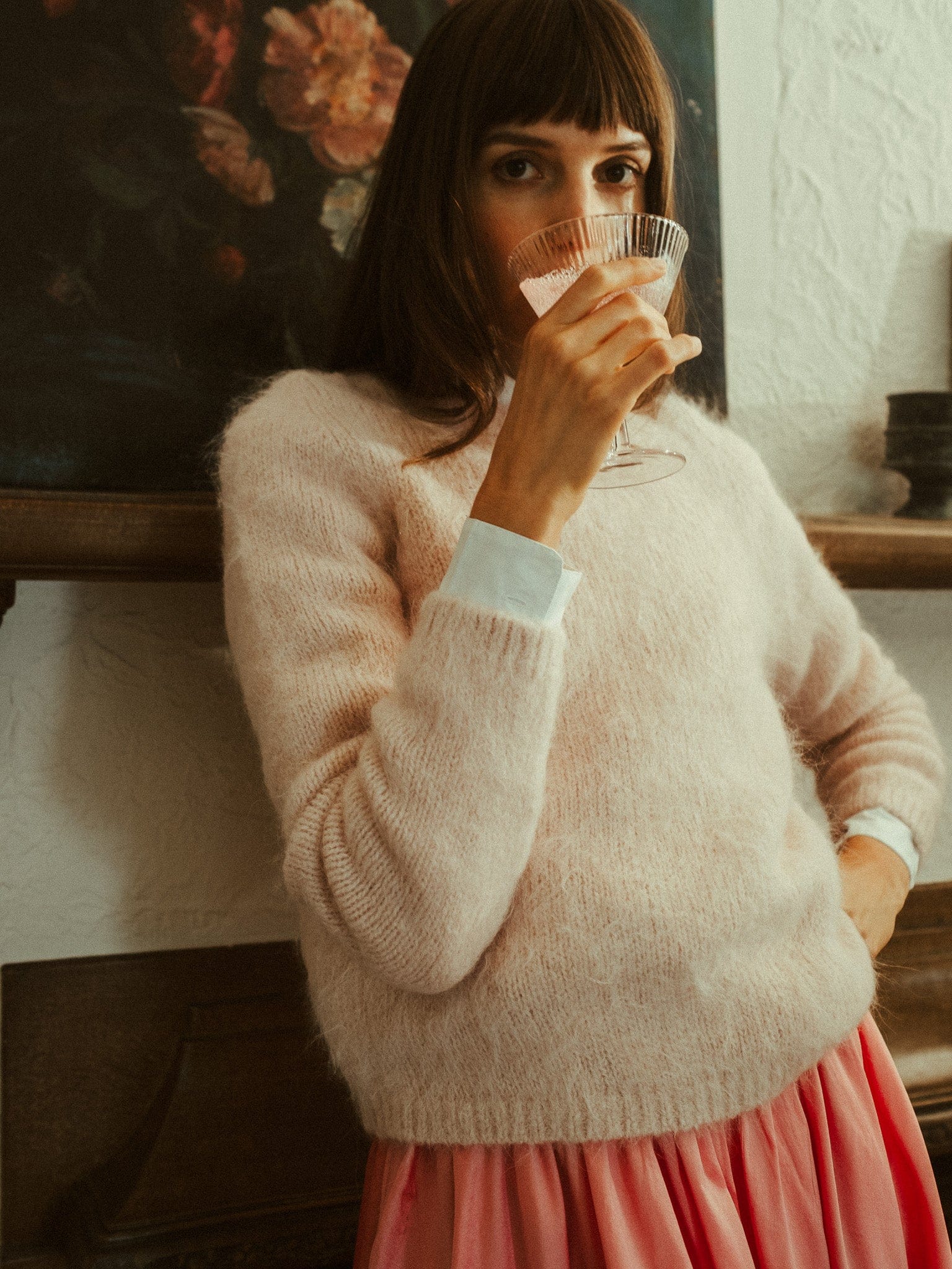 MILLE Clothing Ayla Skirt in Peony Taffeta