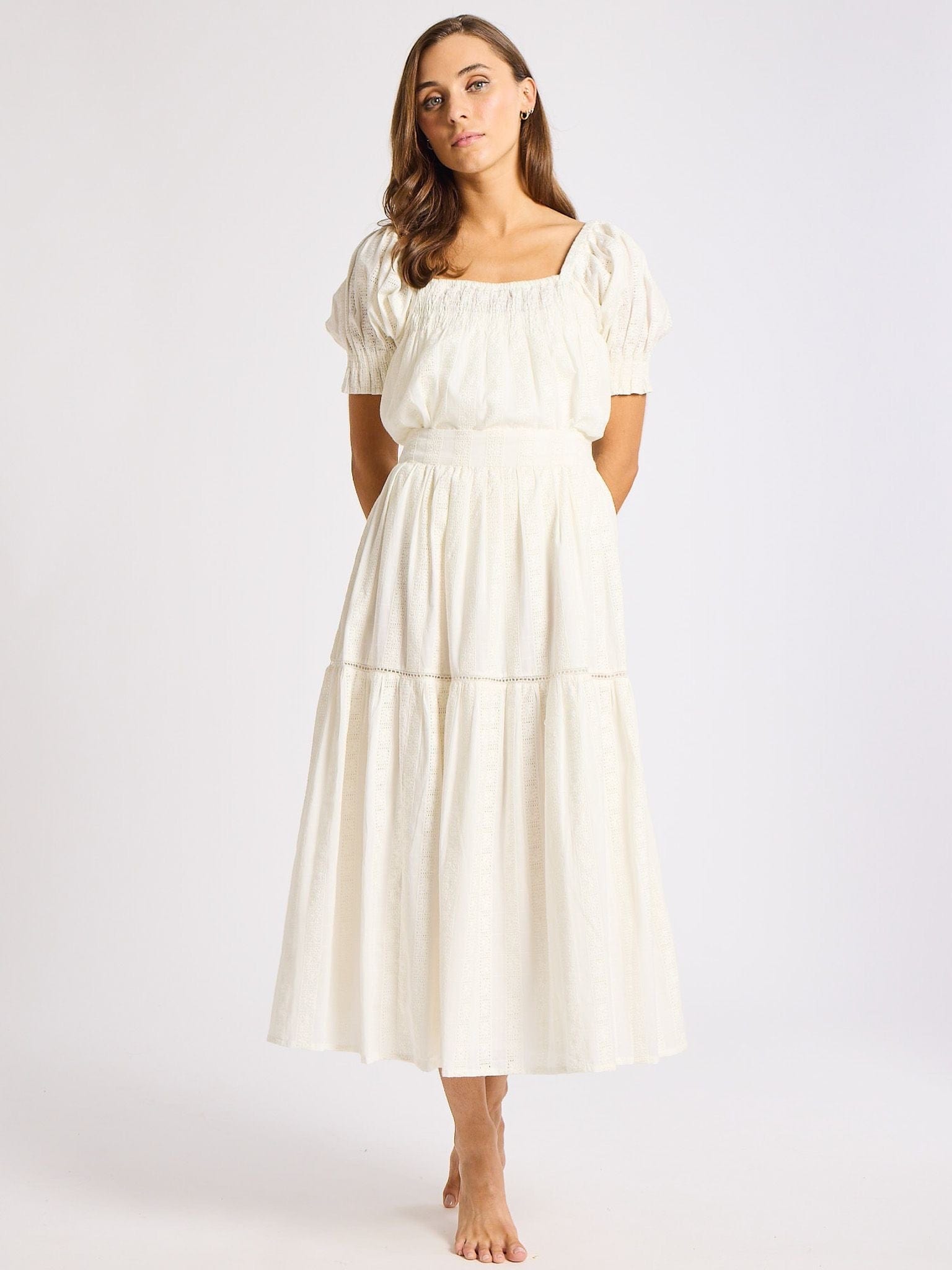 MILLE Clothing Betty Skirt in Ivory Eyelet