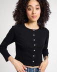 MILLE Clothing Bibi Pointelle Cardigan in Black