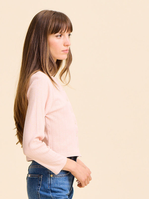 Bibi Pointelle Cardigan in Spanish Villa — view 7