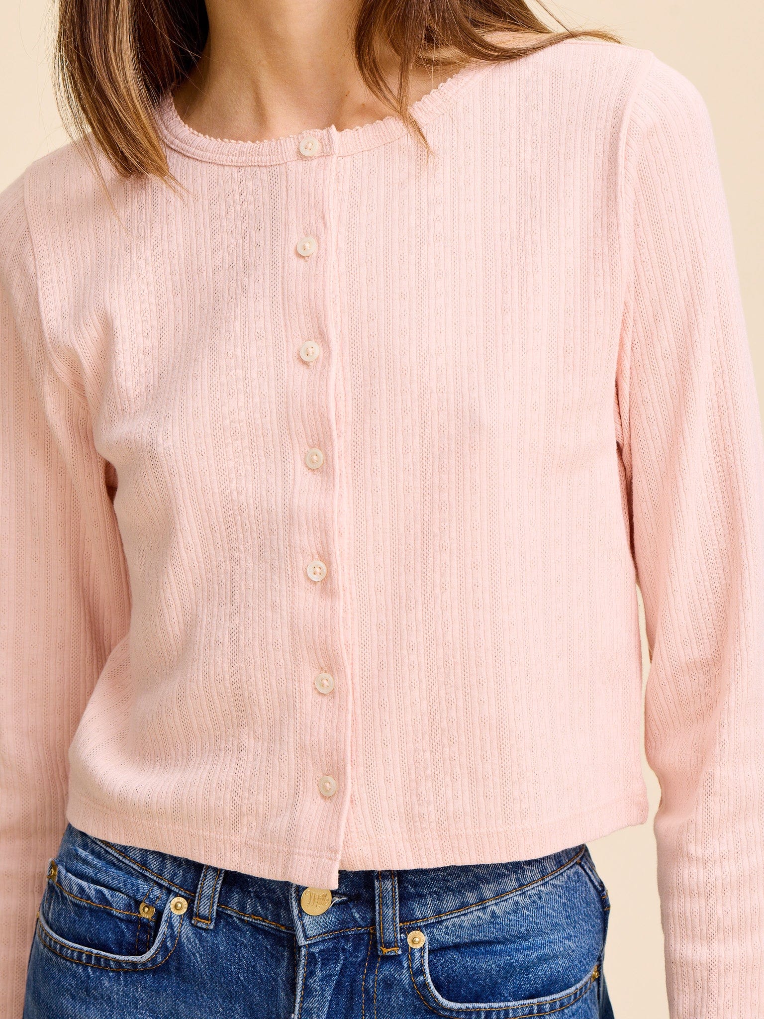 MILLE Clothing Bibi Pointelle Cardigan in Spanish Villa