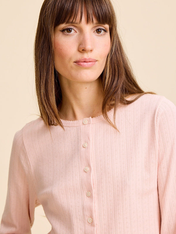 Bibi Pointelle Cardigan in Spanish Villa — view 9