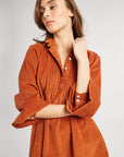 MILLE Clothing Bonnie Dress in Cinnamon Cord