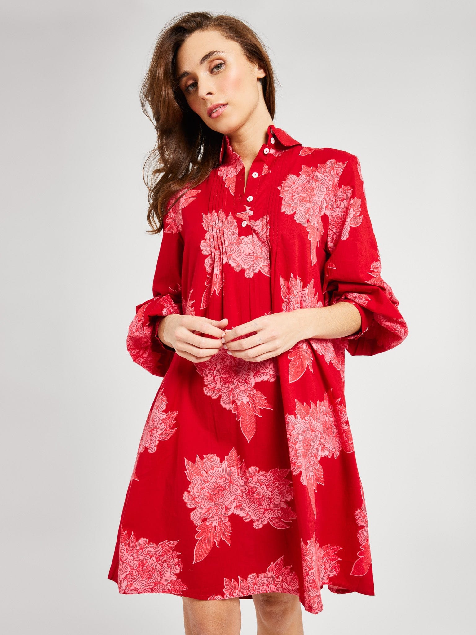 MILLE Clothing Bonnie Dress in Crimson Floral