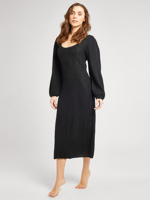 Brianna Sweater Dress in Black — view 3