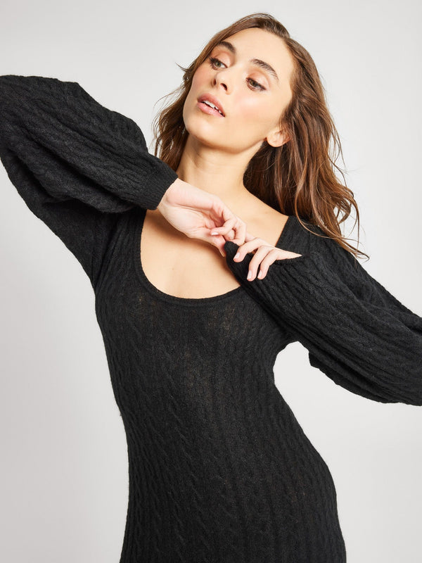 Brianna Sweater Dress in Black — view 2