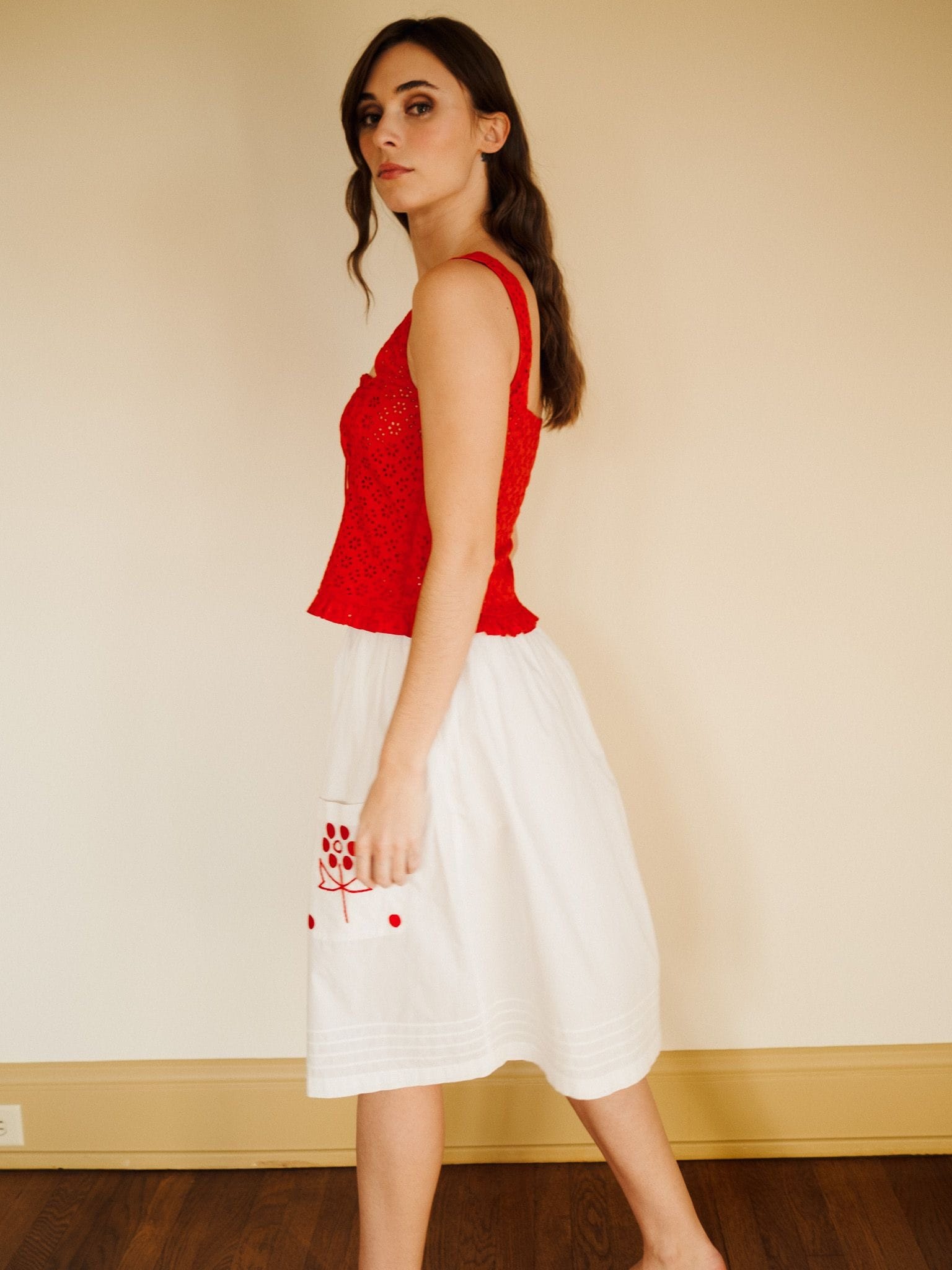 MILLE Clothing Britt Skirt in Folk Embroidery