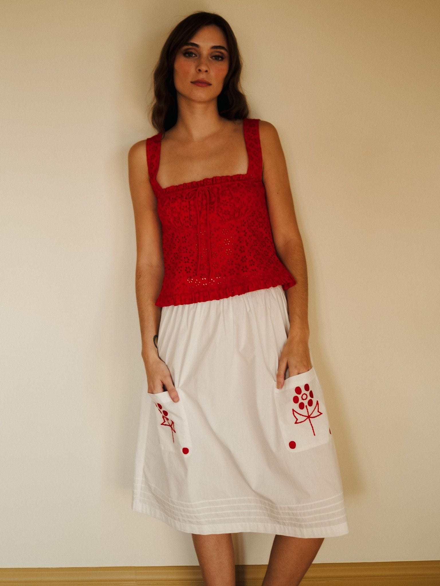 MILLE Clothing Britt Skirt in Folk Embroidery