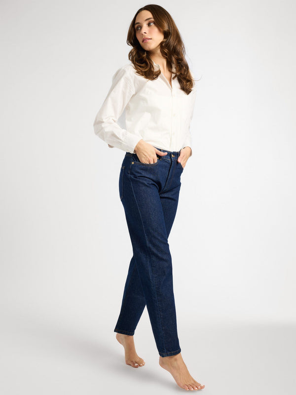 Brooke Mid Rise Slim Fit Jean in Dark Rinse — view 4