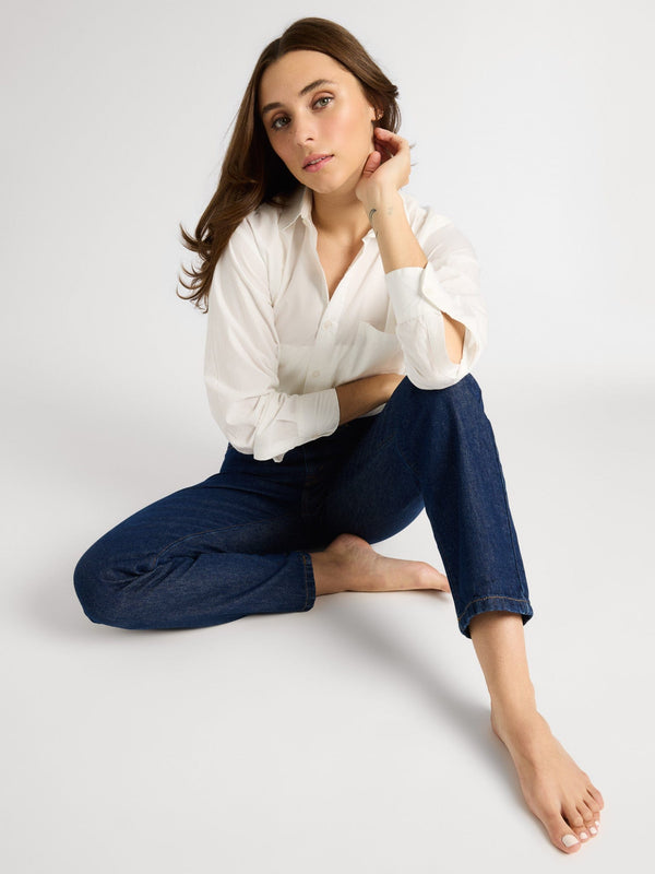 Brooke Mid Rise Slim Fit Jean in Dark Rinse — view 2