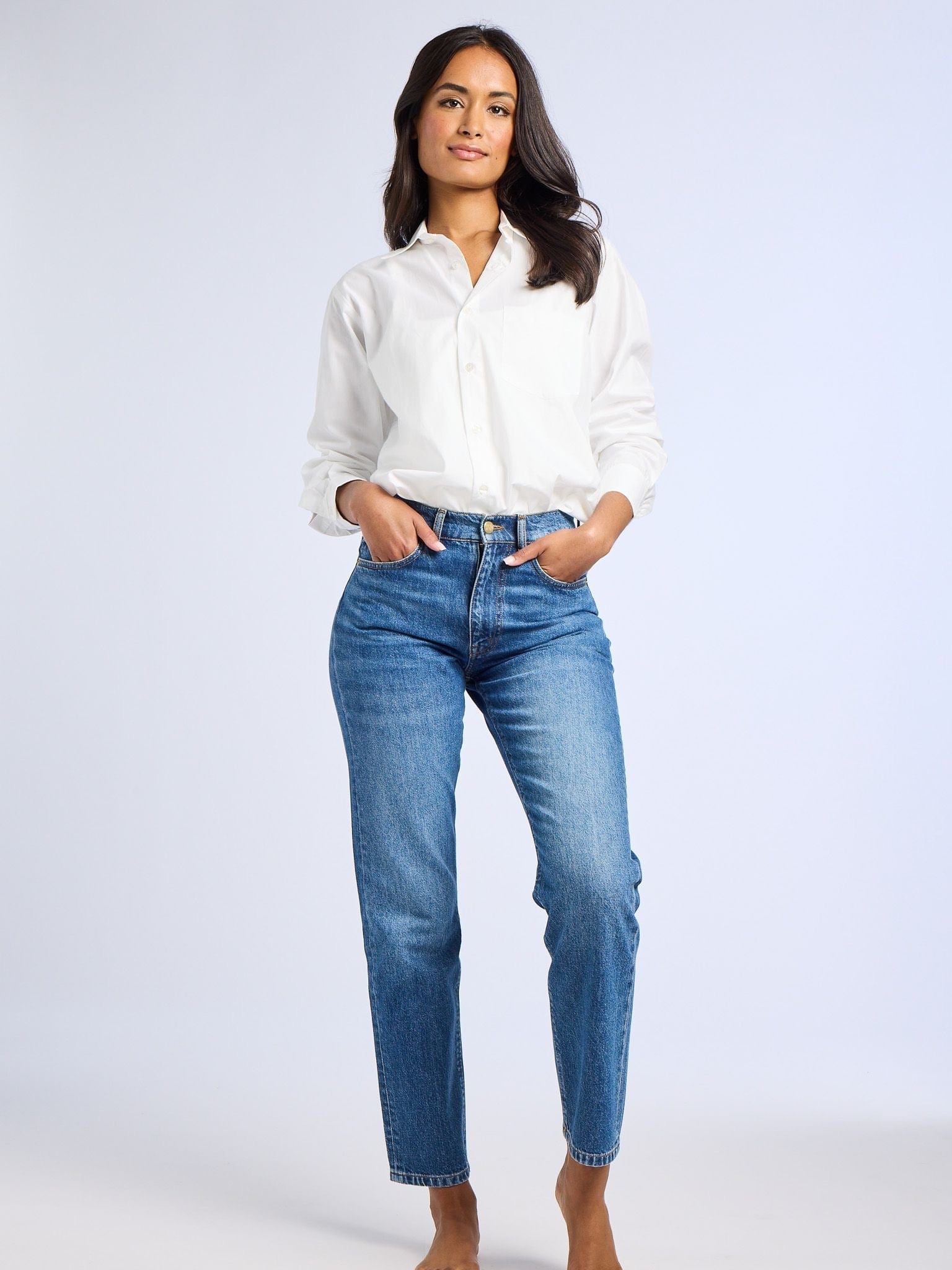 MILLE Clothing Brooke Mid Rise Slim Fit Jean in Topanga