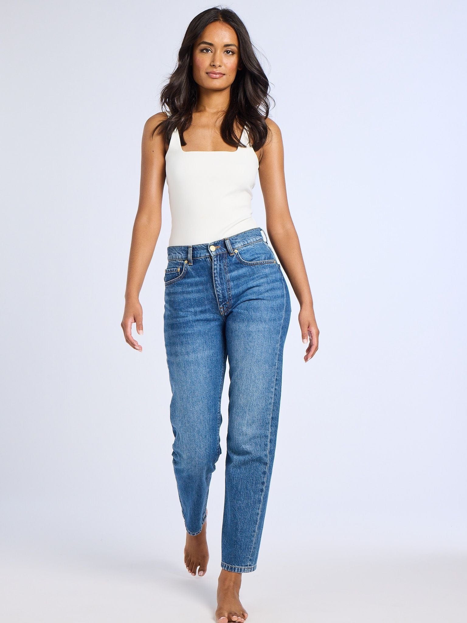 MILLE Clothing Brooke Mid Rise Slim Fit Jean in Topanga