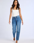 MILLE Clothing Brooke Mid Rise Slim Fit Jean in Topanga