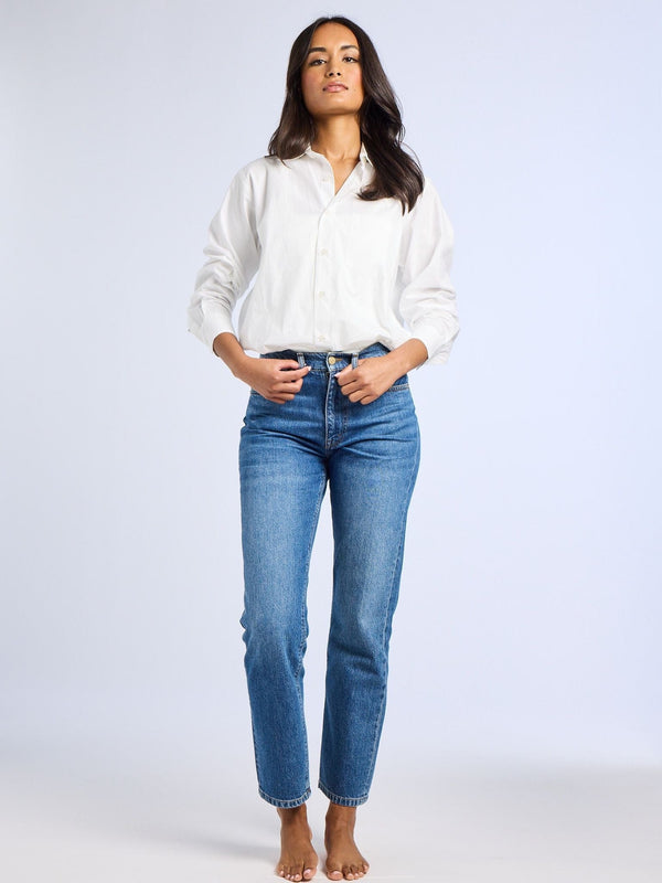 Brooke Mid Rise Slim Fit Jean in Topanga — view 5