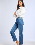 MILLE Clothing Brooke Mid Rise Slim Fit Jean in Topanga