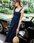MILLE Clothing Calla Dress in Navy Dot
