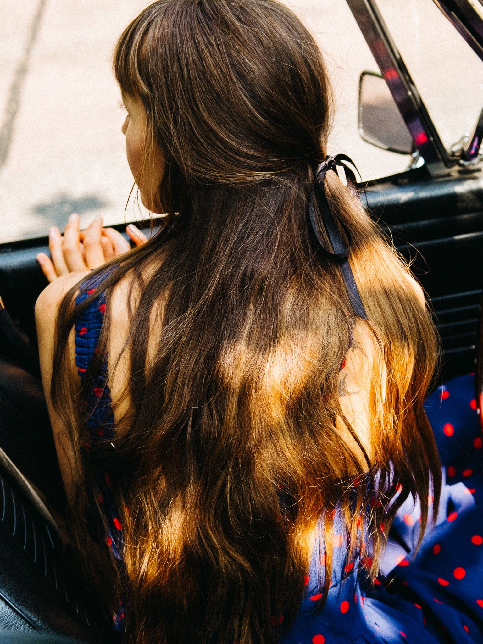 MILLE Clothing Calla Dress in Navy Dot