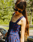 MILLE Clothing Calla Dress in Navy Dot