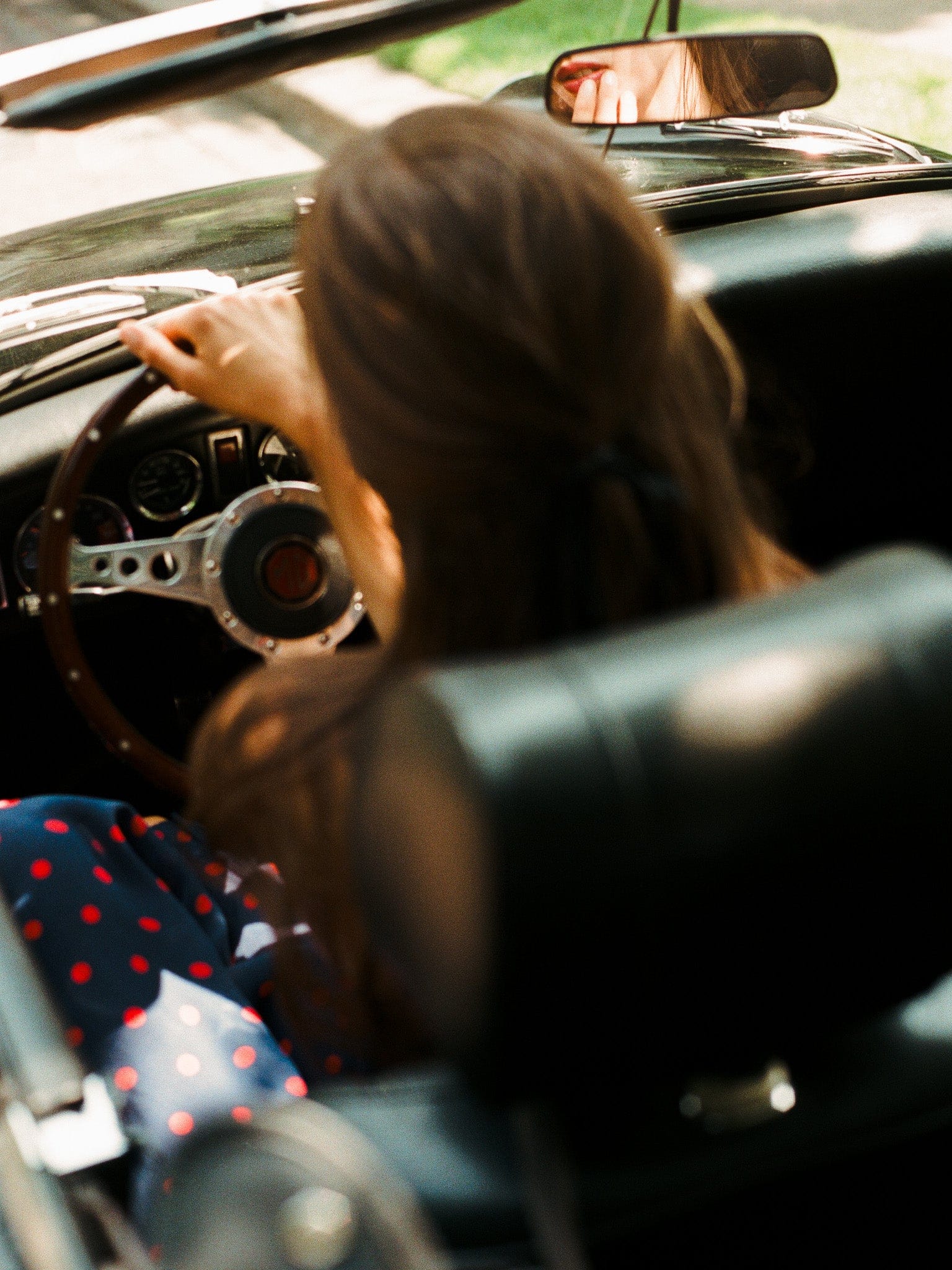 MILLE Clothing Calla Dress in Navy Dot