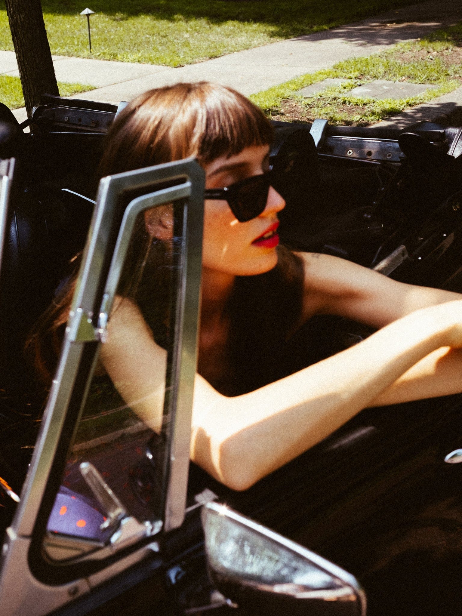 MILLE Clothing Calla Dress in Navy Dot