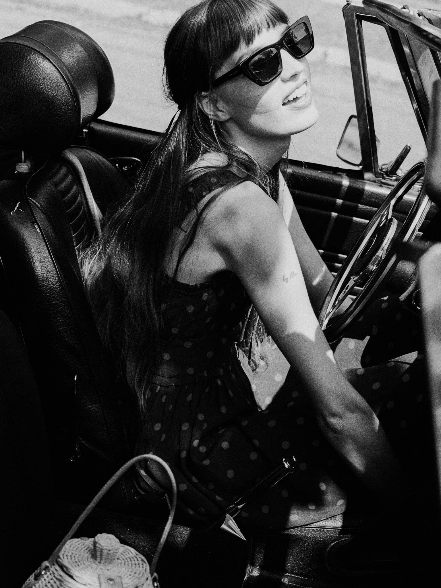 MILLE Clothing Calla Dress in Navy Dot