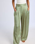 MILLE Clothing Cara Pant in Almond & Green Stripe