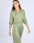 MILLE Clothing Cara Pant in Almond & Green Stripe