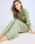 MILLE Clothing Cara Pant in Almond & Green Stripe