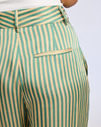 MILLE Clothing Cara Pant in Almond & Green Stripe