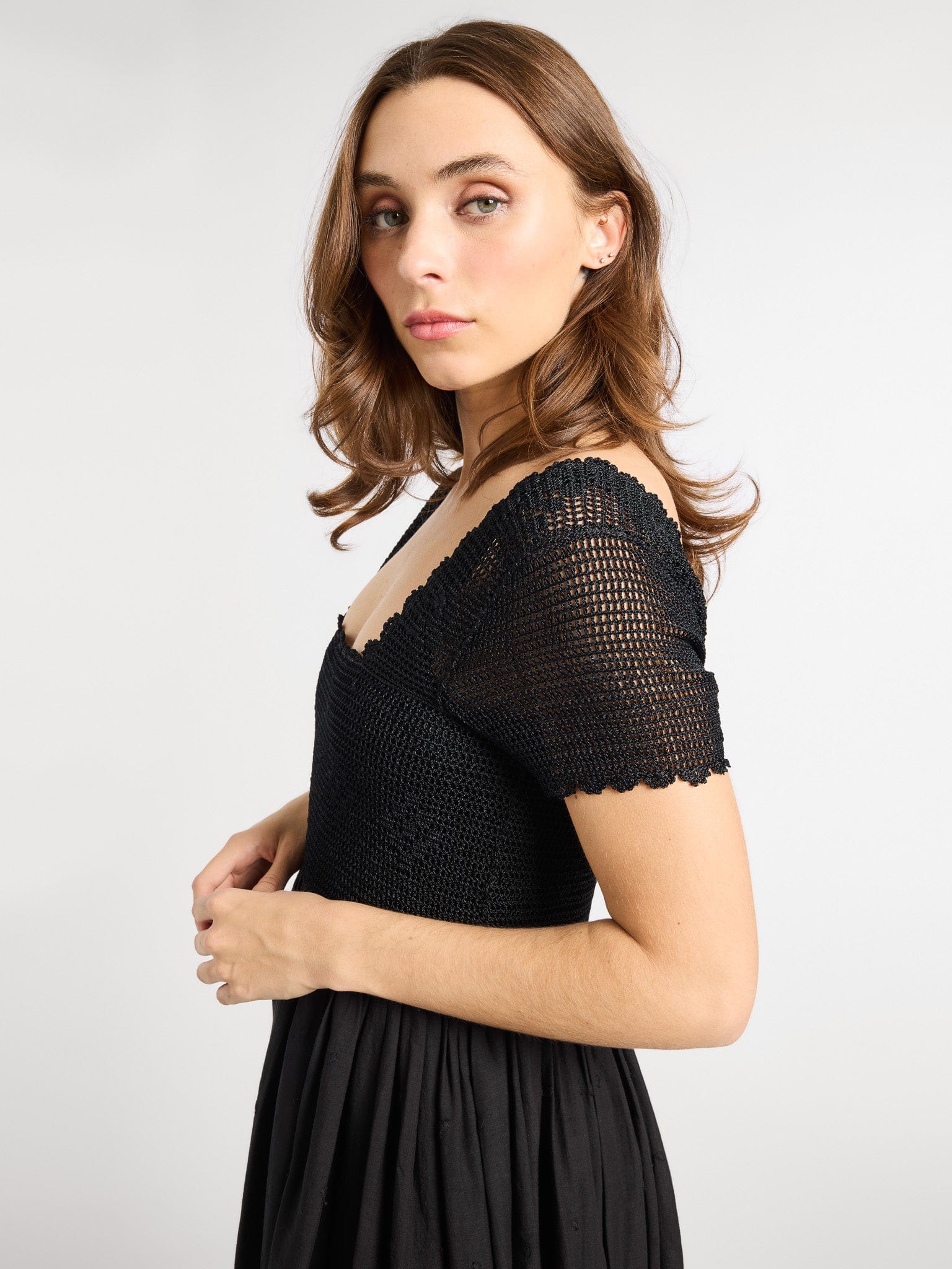Carla Crochet Dress in Black – MILLE