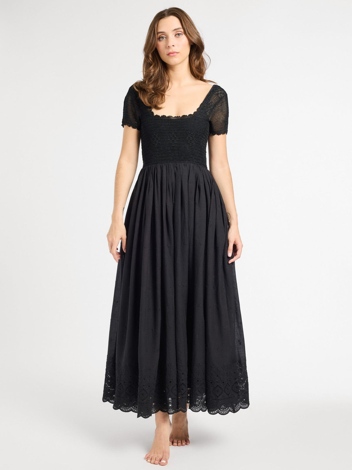 cotton crochet dress Marissa Maxi zero carbon emissions by 2040 Romy Peachy Crochet Dress