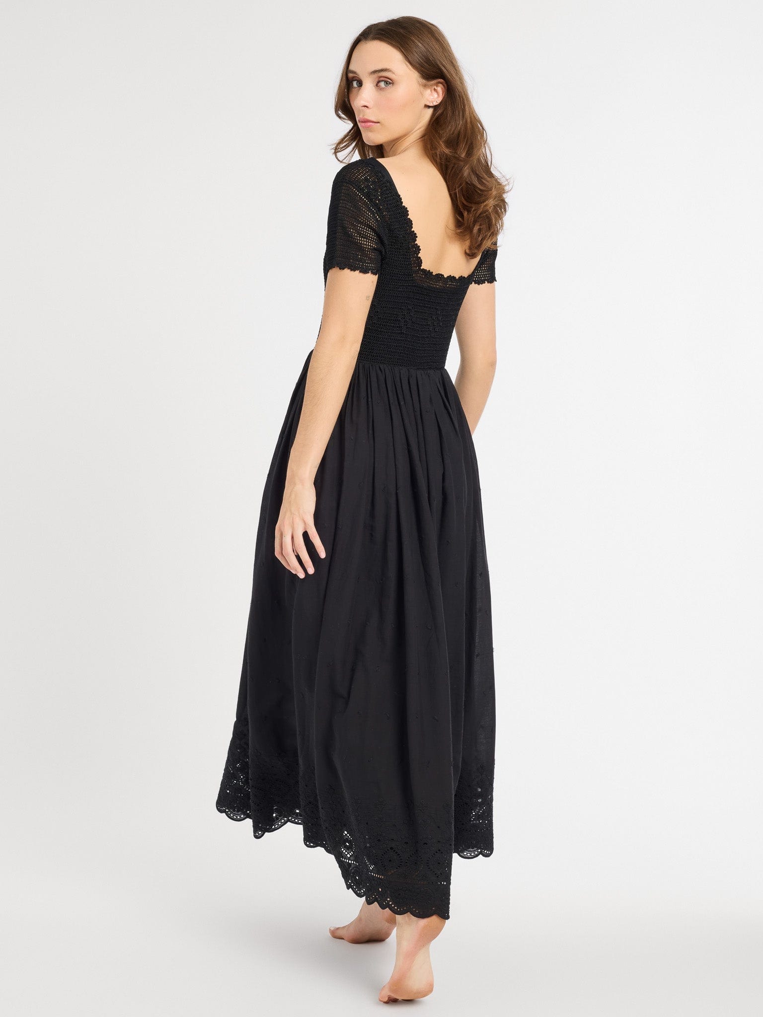 Carla Crochet Dress in Black – MILLE