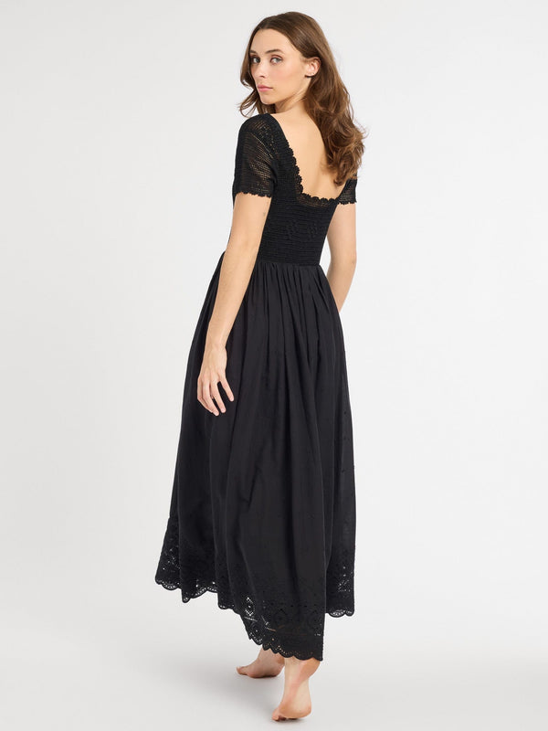 Carla Crochet Dress in Black — view 4