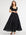 MILLE Carla Crochet Dress in Black – short sleeve square neck maxi dress, front view