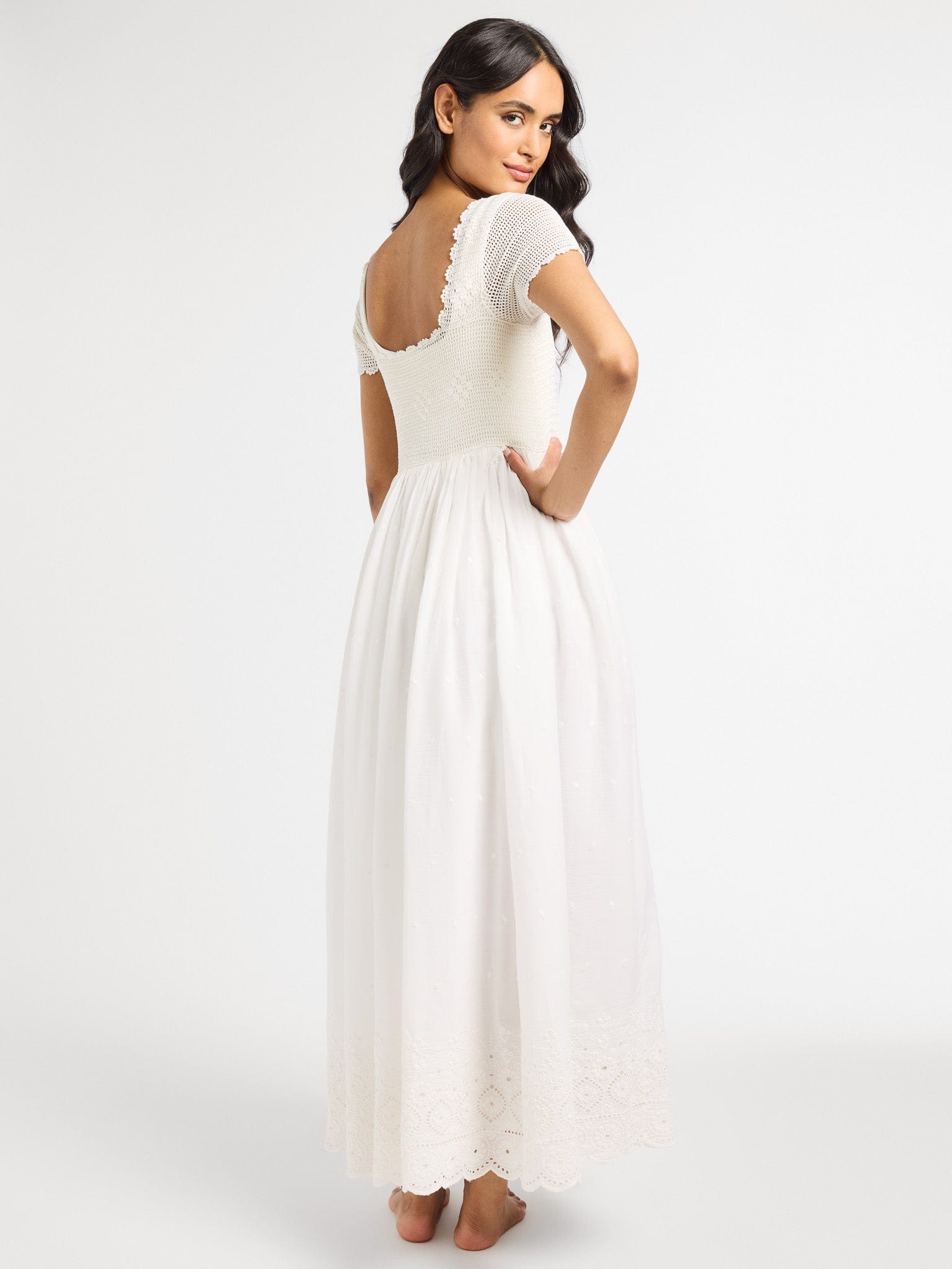 Carla Crochet Dress in White – MILLE