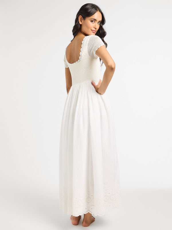 Carla Crochet Dress in White — view 6