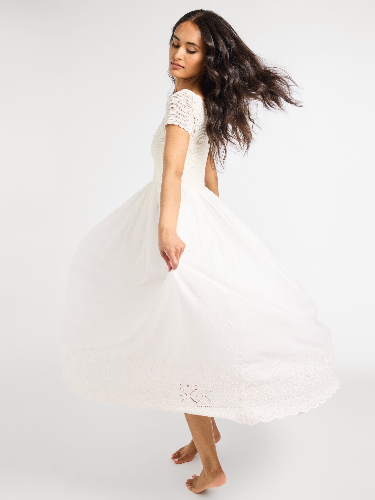 Carla Crochet Dress in White – MILLE