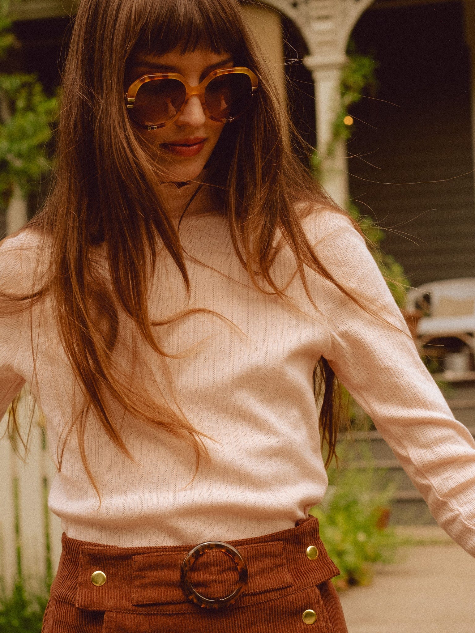 MILLE Clothing Carmela Pointelle Turtleneck in Spanish Villa