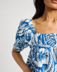 MILLE Clothing Caro Top in Blue Hibiscus